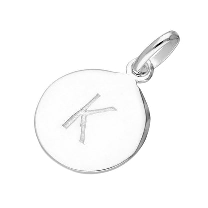 Sterling Silver Engravable Round Alphabet Letter Charm A-Z