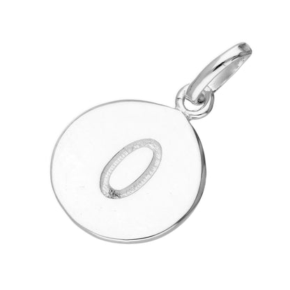 Sterling Silver Engravable Round Alphabet Letter Charm A-Z