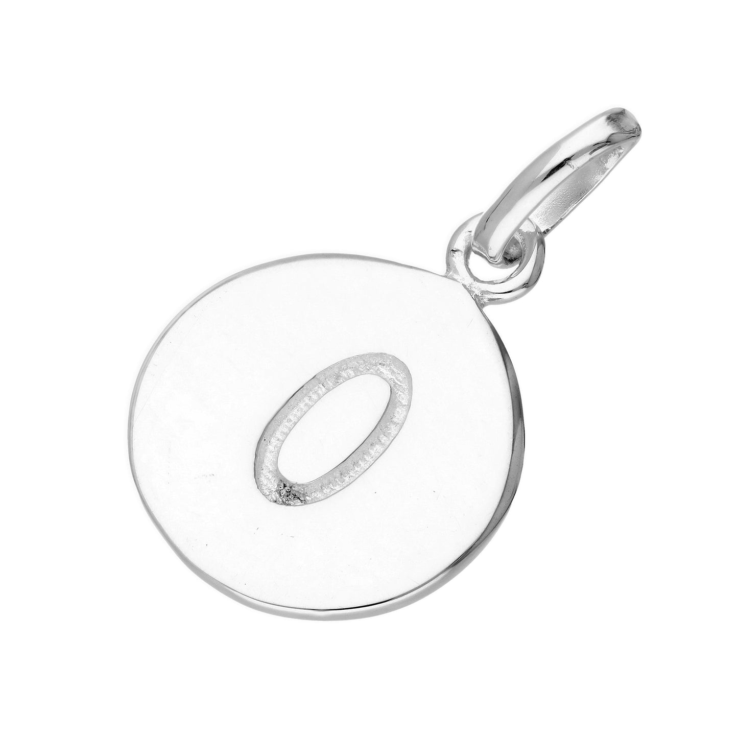 Sterling Silver Engravable Round Alphabet Letter Charm A-Z