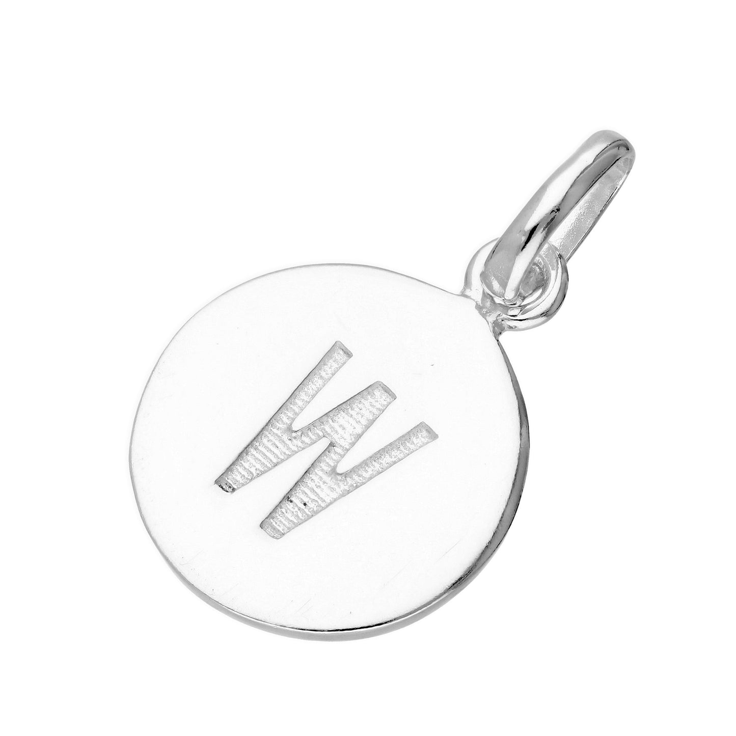 Sterling Silver Engravable Round Alphabet Letter Charm A-Z