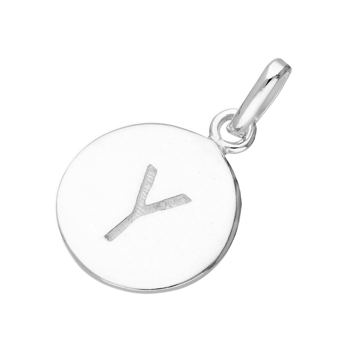 Sterling Silver Engravable Round Alphabet Letter Charm A-Z