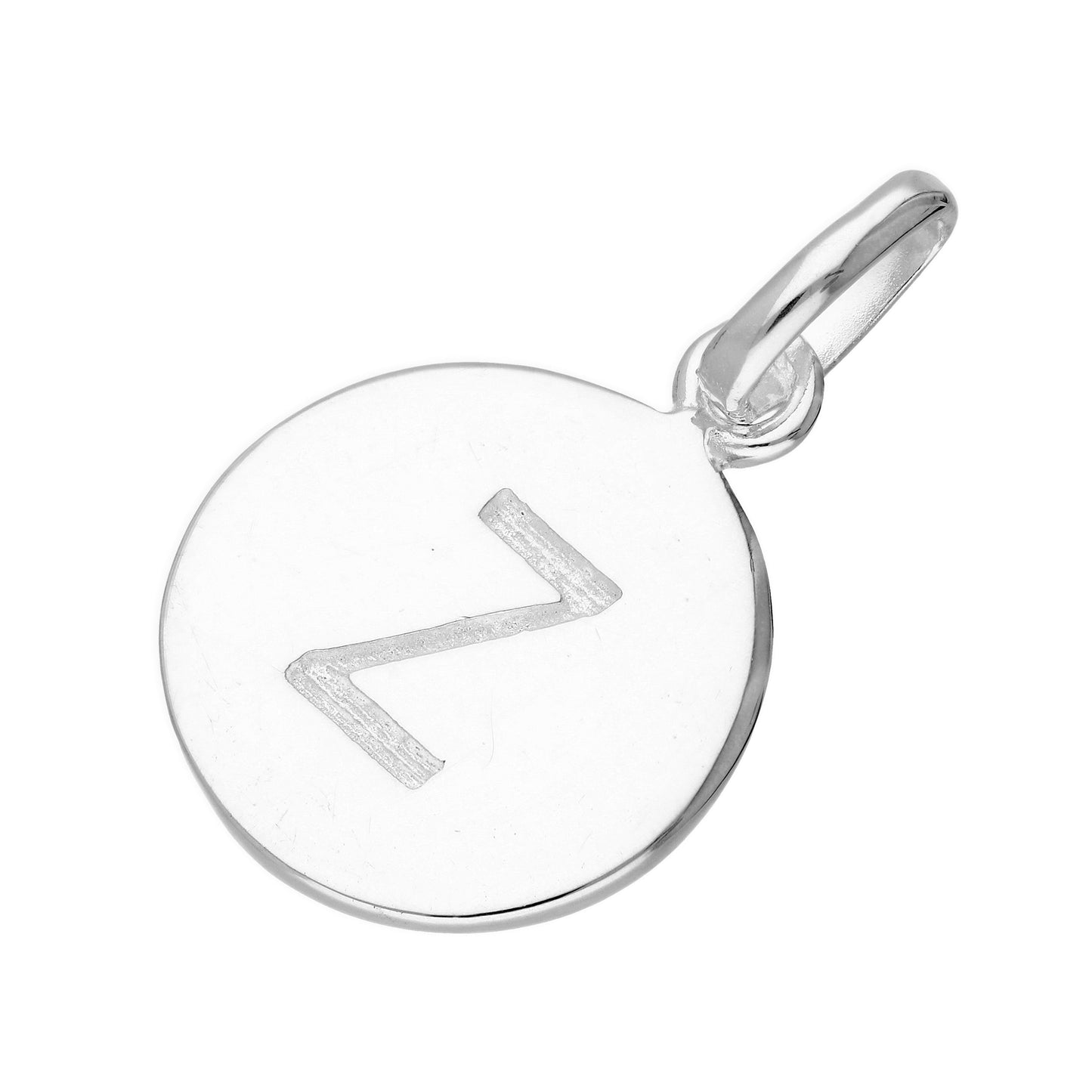 Sterling Silver Engravable Round Alphabet Letter Charm A-Z