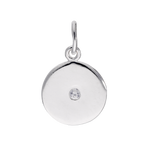 Sterling Silver & Clear CZ Crystal Round Charm