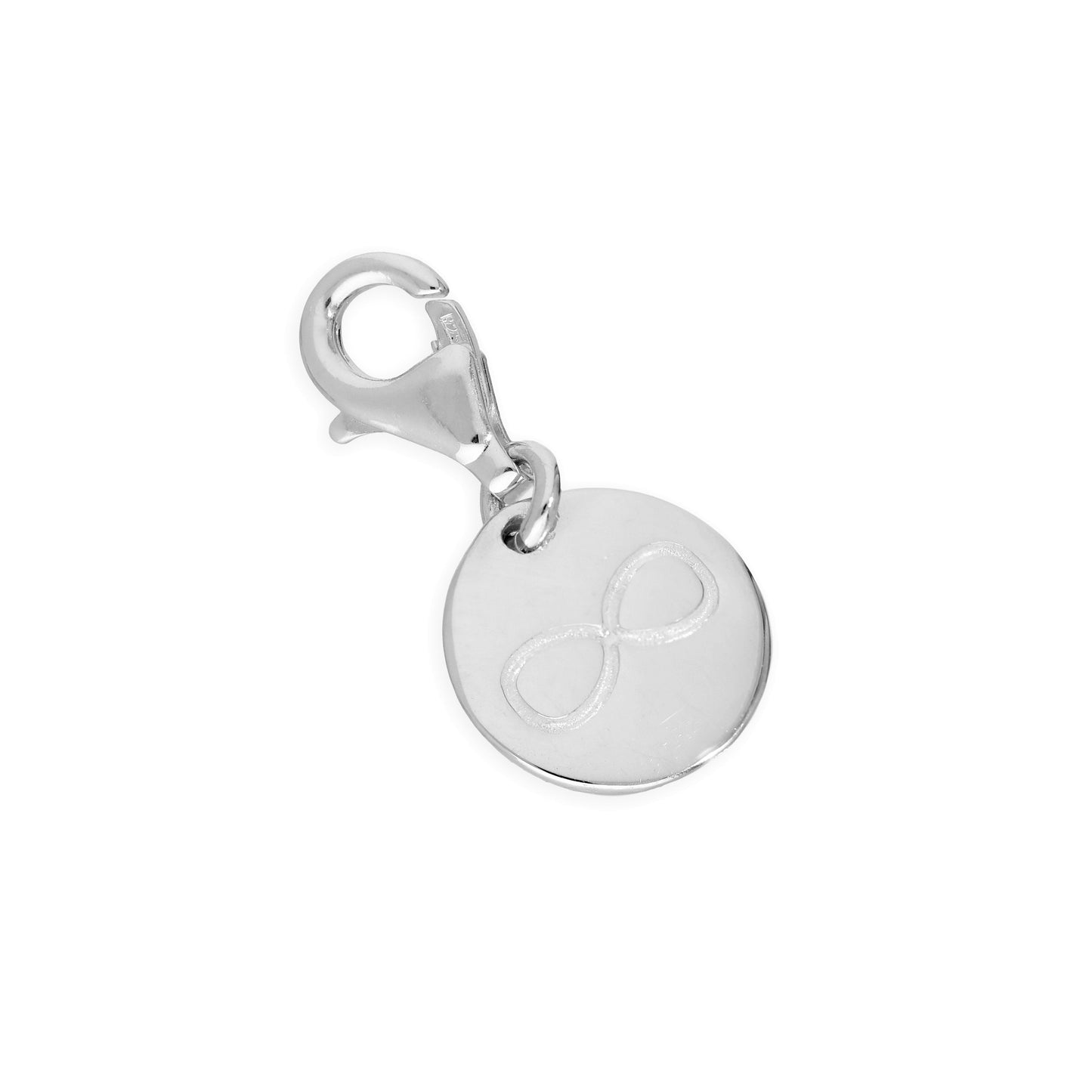 Sterling Silver Round Infinity Symbol Clip on Charm
