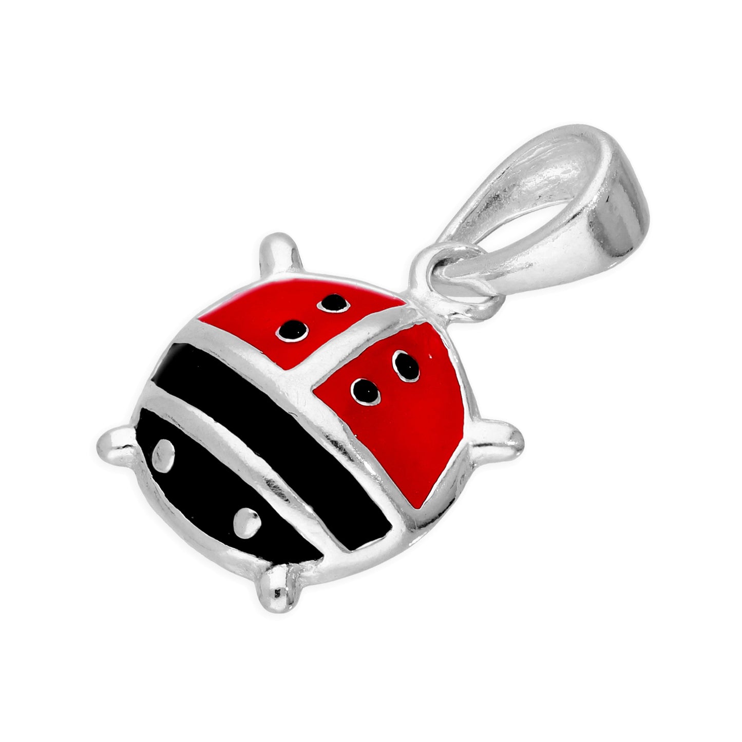 Large Sterling Silver & Coloured Enamel Ladybird Charm