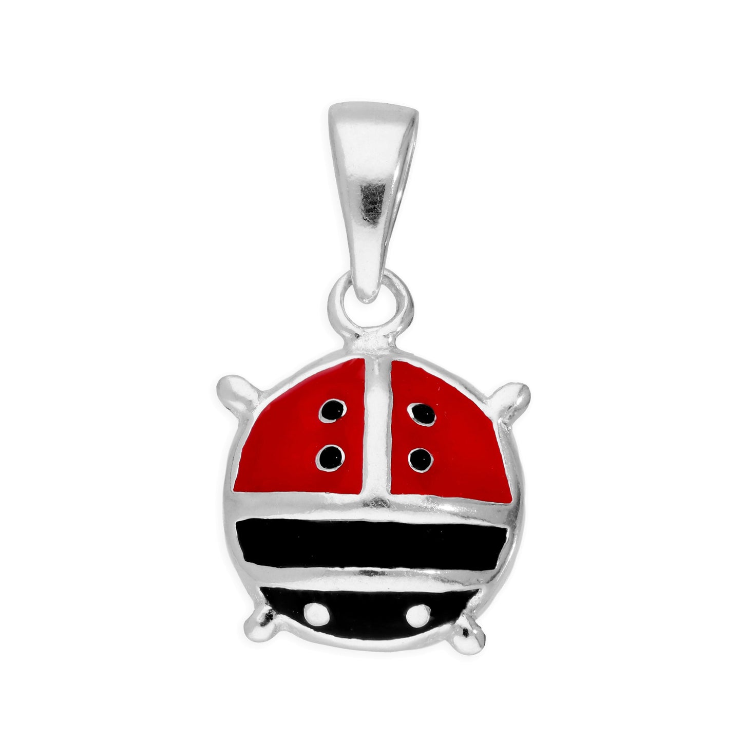 Large Sterling Silver & Coloured Enamel Ladybird Charm