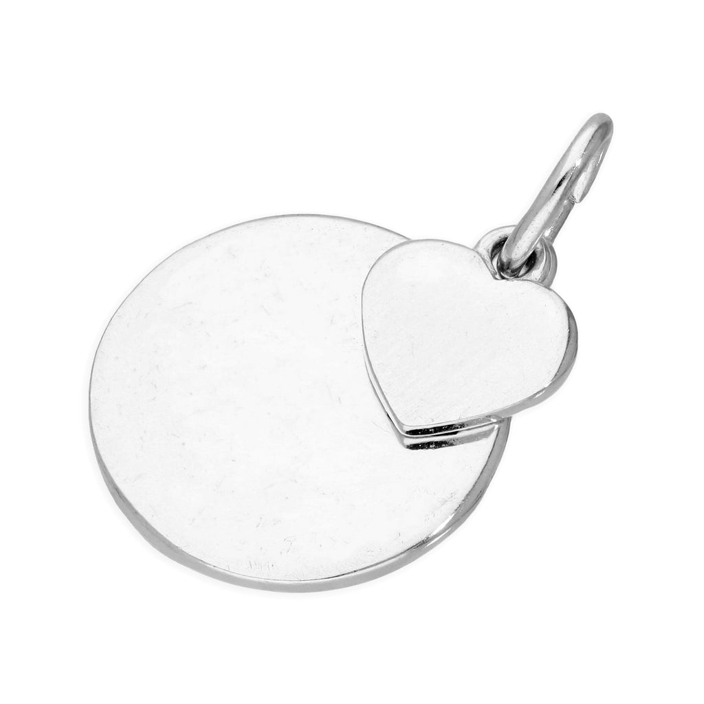 Sterling Silver Love You To The Moon & Back Charm with Heart