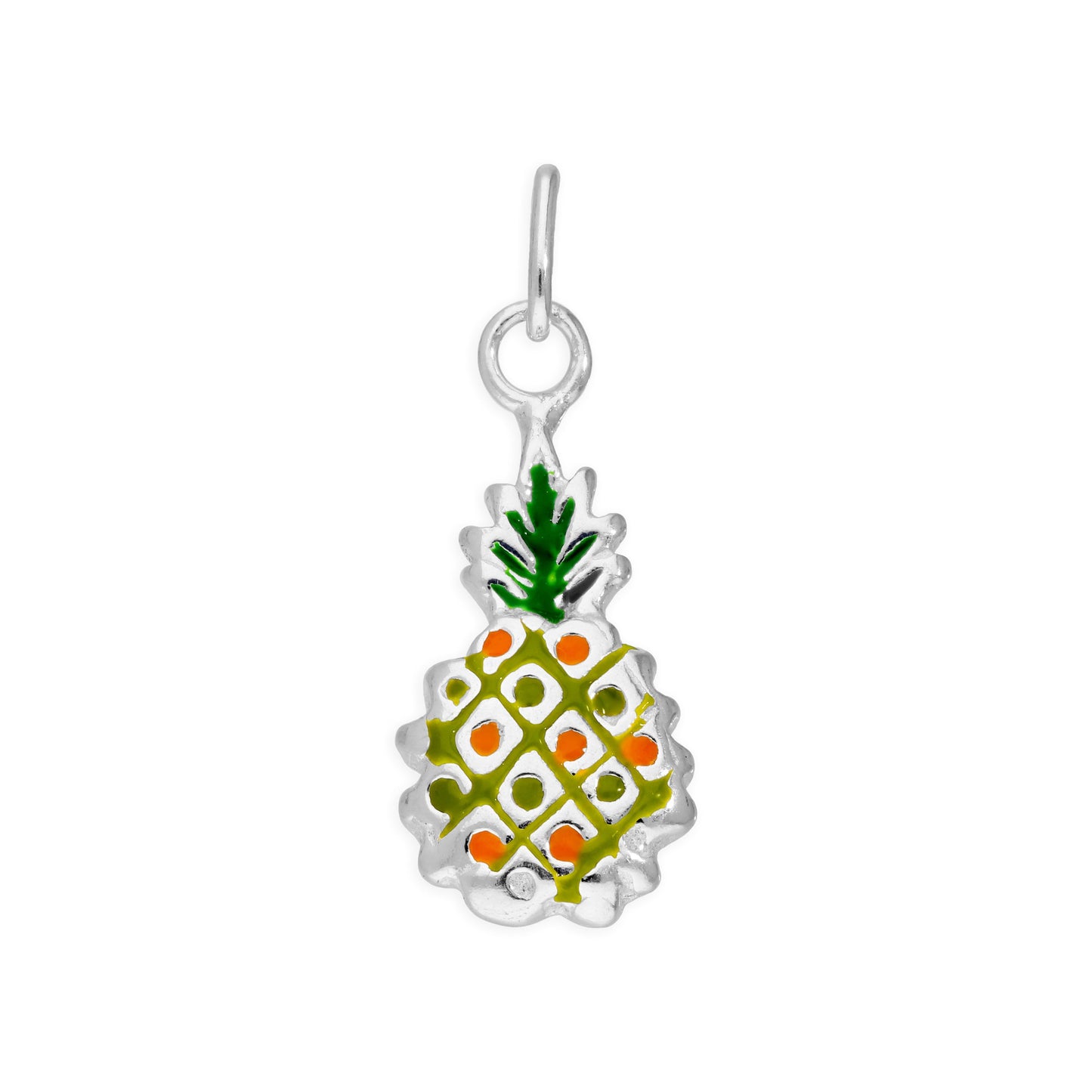 Sterling Silver & Colourful Enamel Pineapple Charm