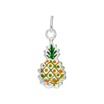 Sterling Silver & Colourful Enamel Pineapple Charm