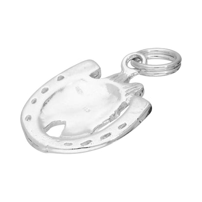 Sterling Silver Horse & Lucky Horseshoe Charm