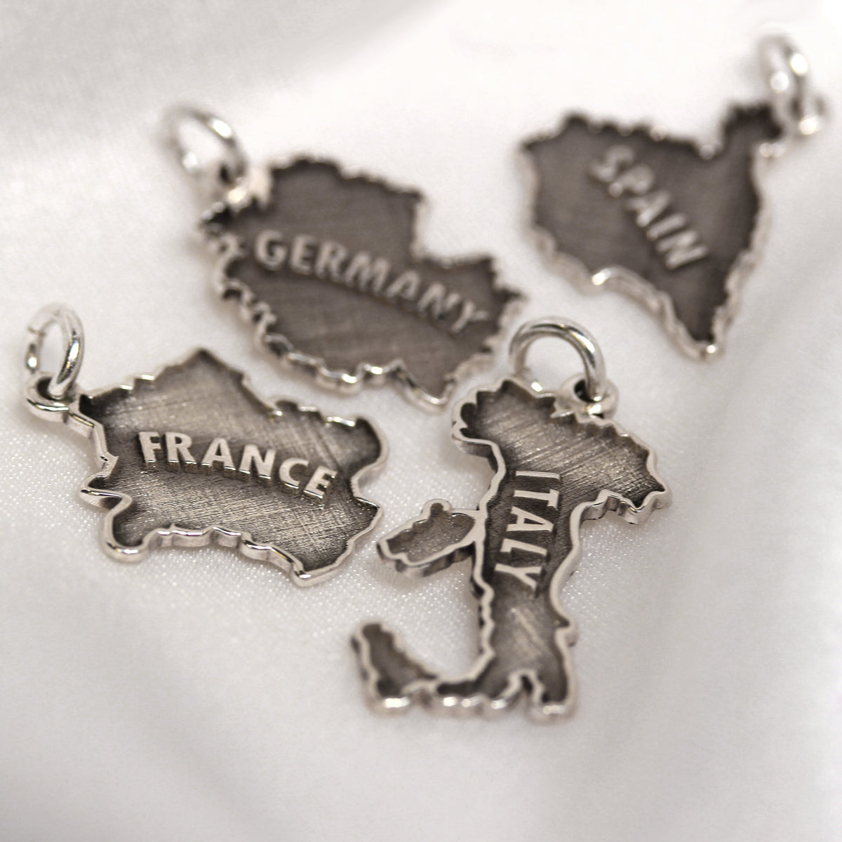 Personalised Sterling Silver Any Country Map Charm