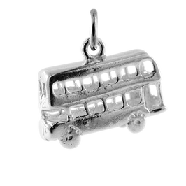 Sterling Silver Double Decker Bus Charm
