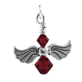 Sterling Silver Amethyst Crystal Angel Charm
