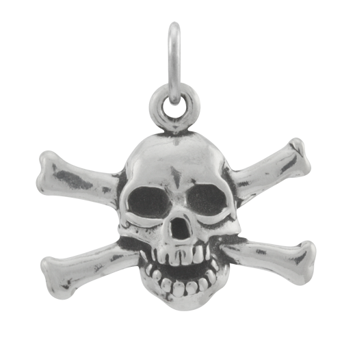 Sterling Silver Skull and Crossbones Charm