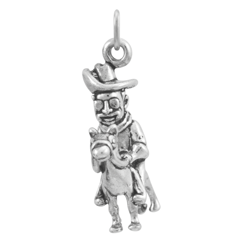 Sterling Silver Cowboy on Horseback Charm
