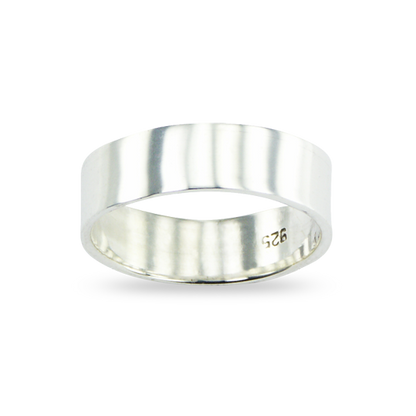 Sterling Silver Handcrafted 6mm Band - US Size 11