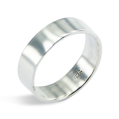 Sterling Silver Handcrafted 6mm Band - US Size 11