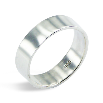 Sterling Silver Handcrafted 6mm Band - US Size 12