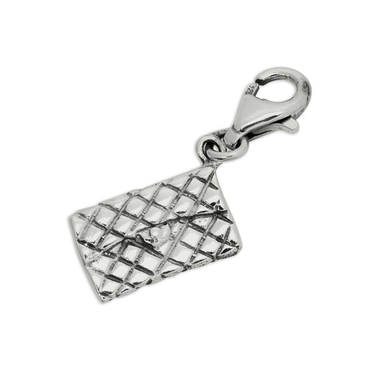 Sterling Silver Clutch Handbag Clip on Charm