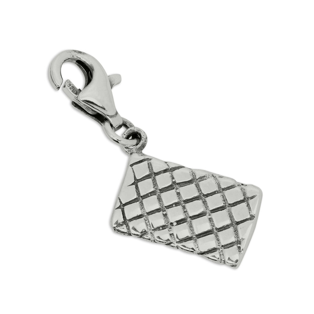 Sterling Silver Clutch Handbag Clip on Charm