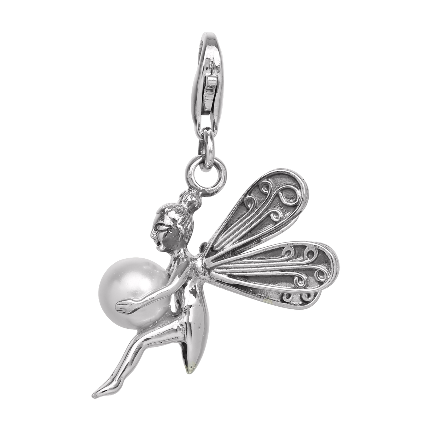 Sterling Silver & Pearl Fairy Clip on Charm