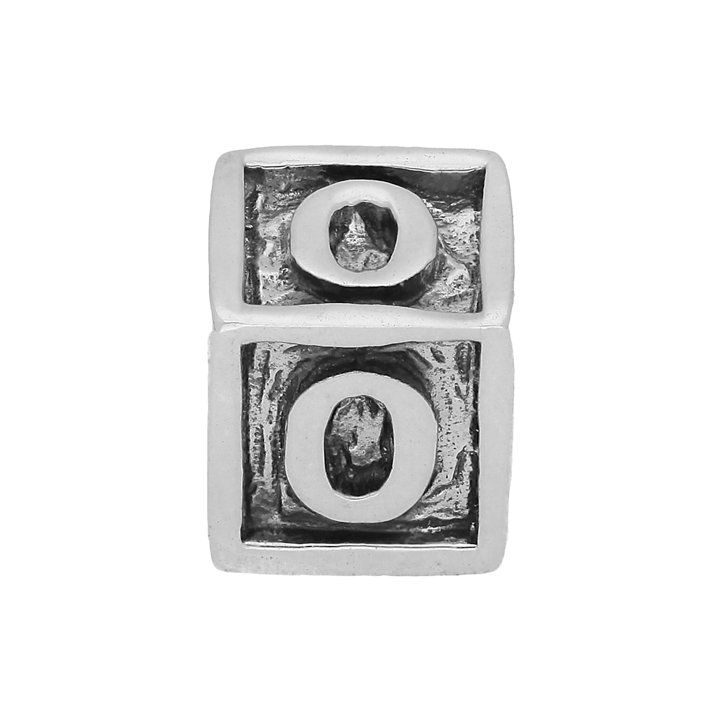Sterling Silver Number Cube Bead Charm 0-9