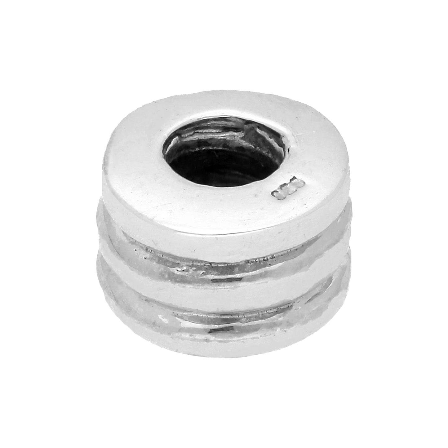 Sterling Silver Triple Band Round Bead Charm