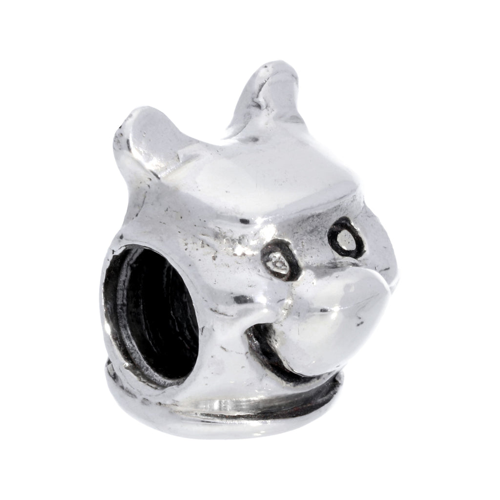 Sterling Silver Bear Head Bead Charm