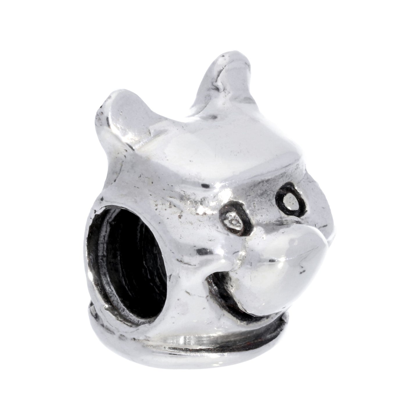 Sterling Silver Bear Head Bead Charm