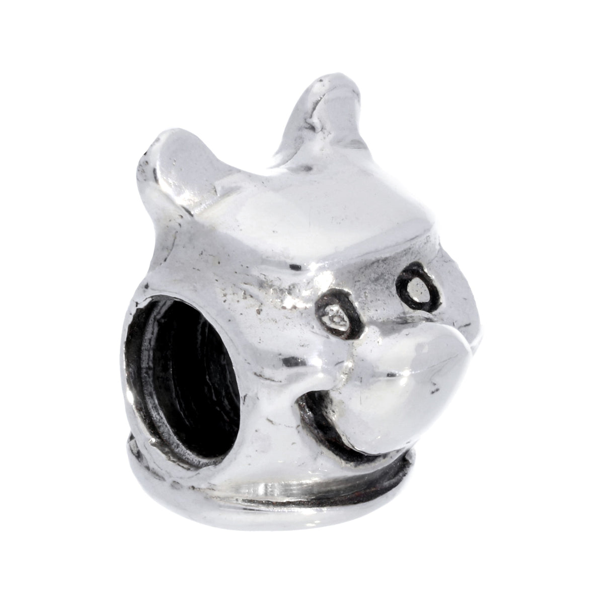 Sterling Silver Bear Head Bead Charm