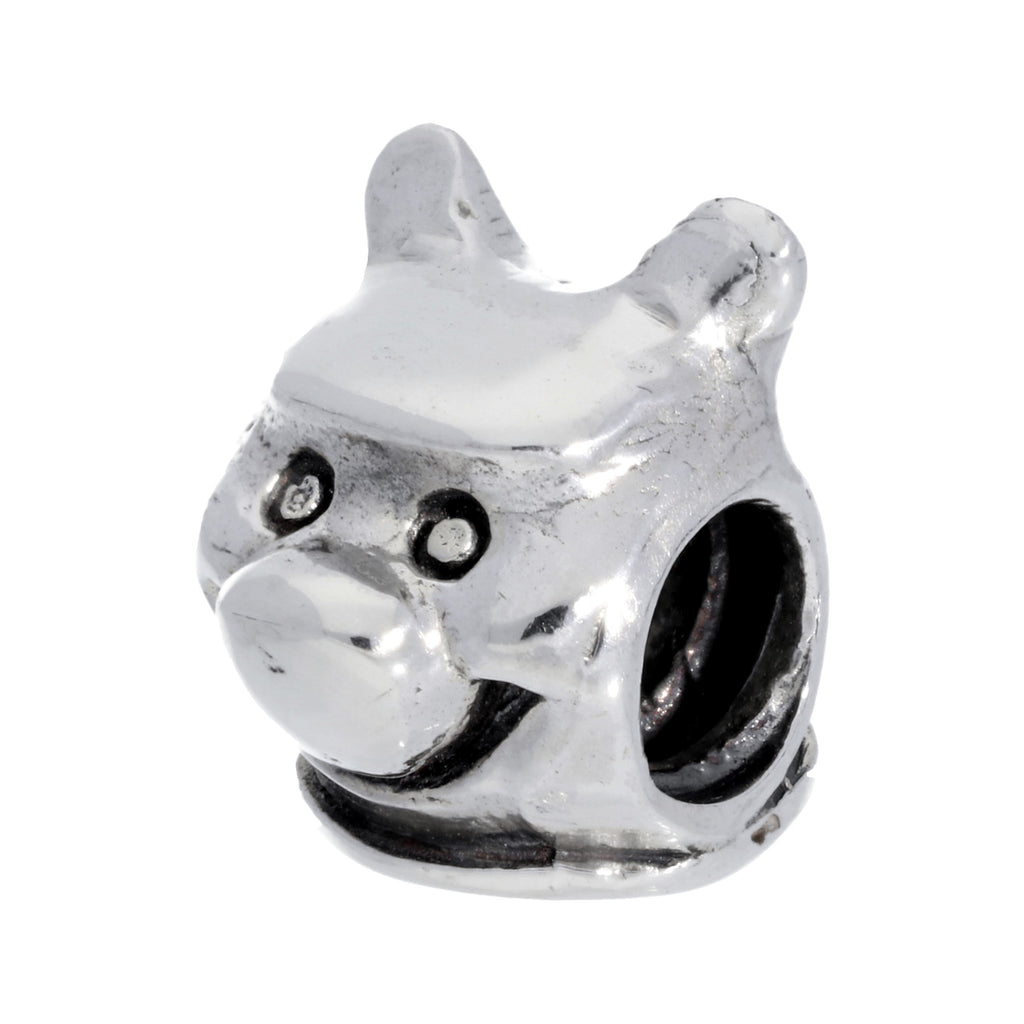 Sterling Silver Bear Head Bead Charm