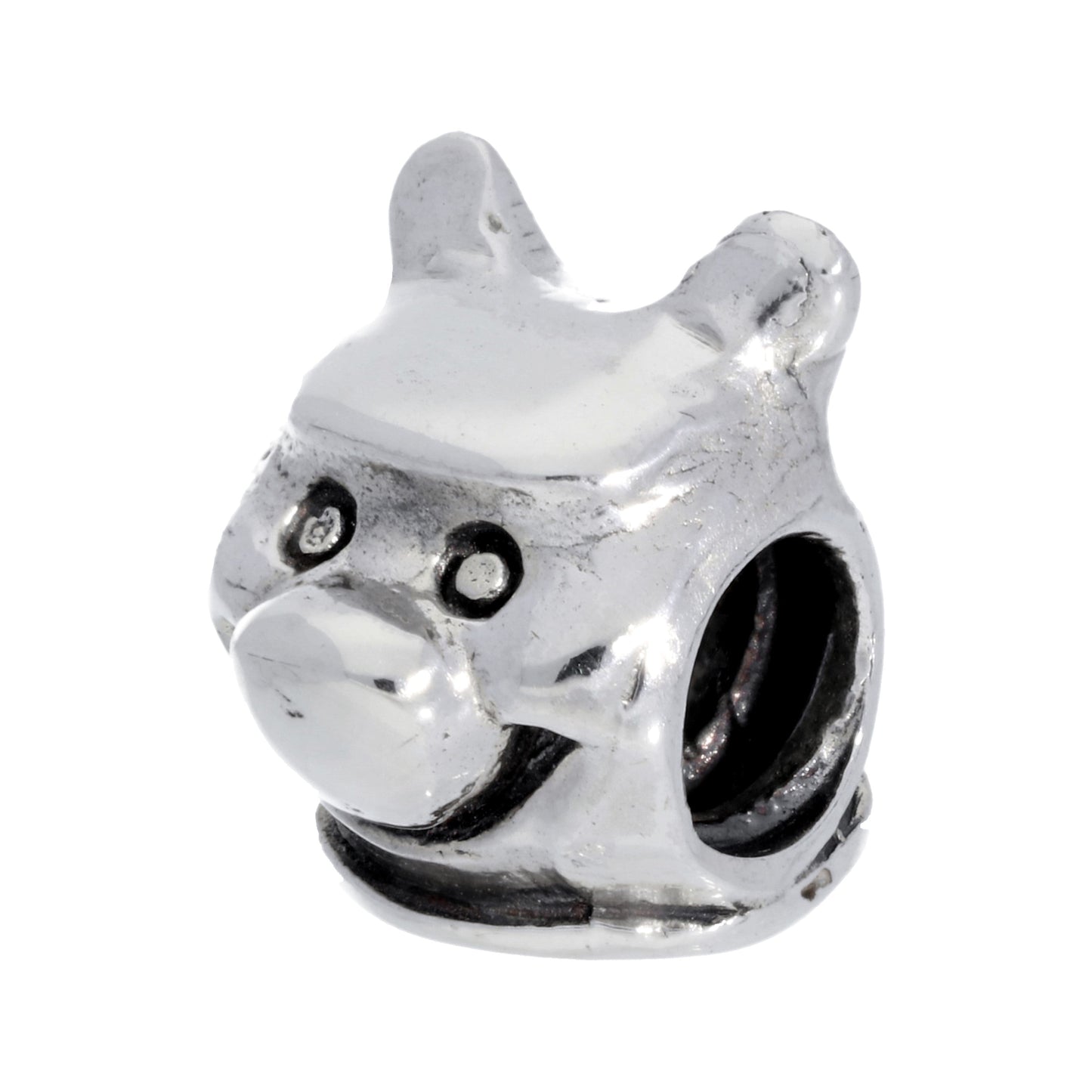 Sterling Silver Bear Head Bead Charm