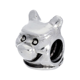 Sterling Silver Bear Head Bead Charm