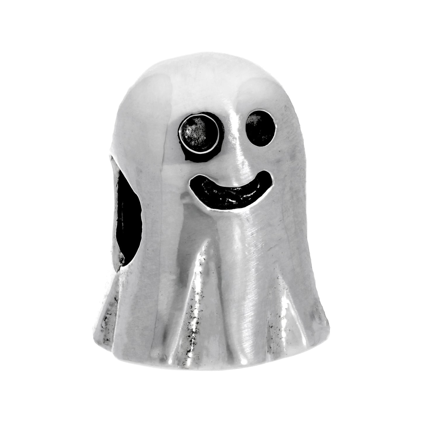 Sterling Silver Retro Gaming Ghost Bead Charm