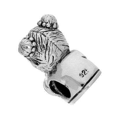 Sterling Silver Baby Girl Bead Charm with Heart