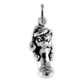 Sterling Silver Cat in Christmas Stocking Charm