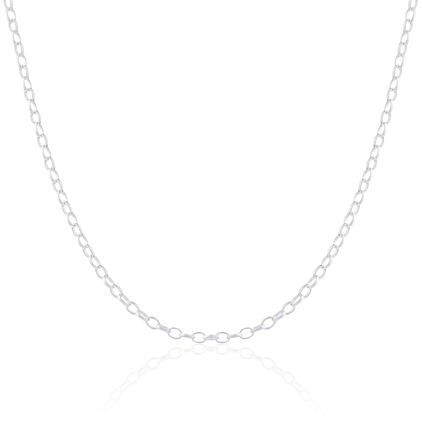 Sterling Silver Oval Belcher Chain 16 - 24 Inches