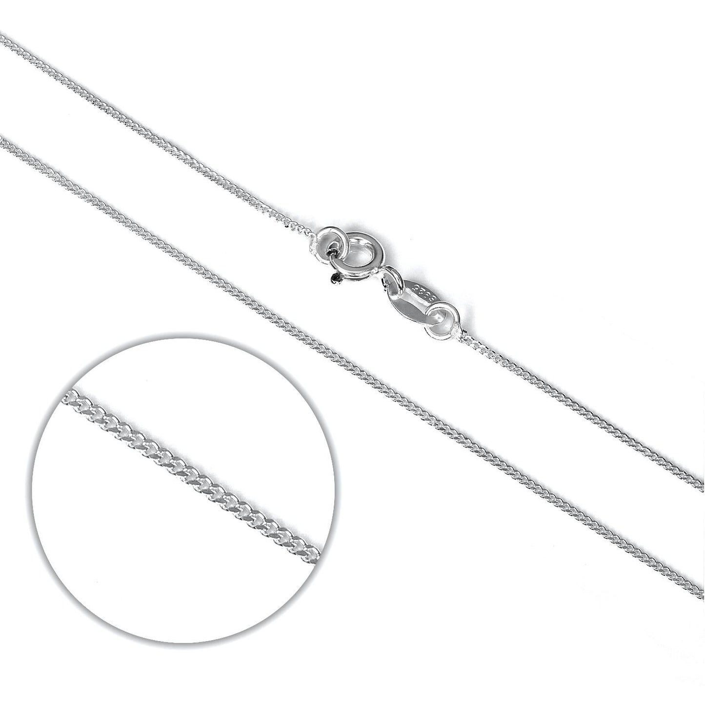 Sterling Silver Diamond Cut Curb Chain