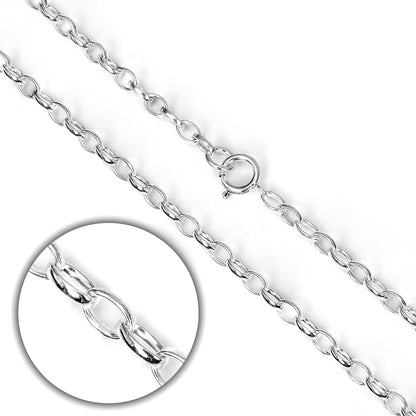 Sterling Silver Oval Belcher Chain 16 - 24 Inches