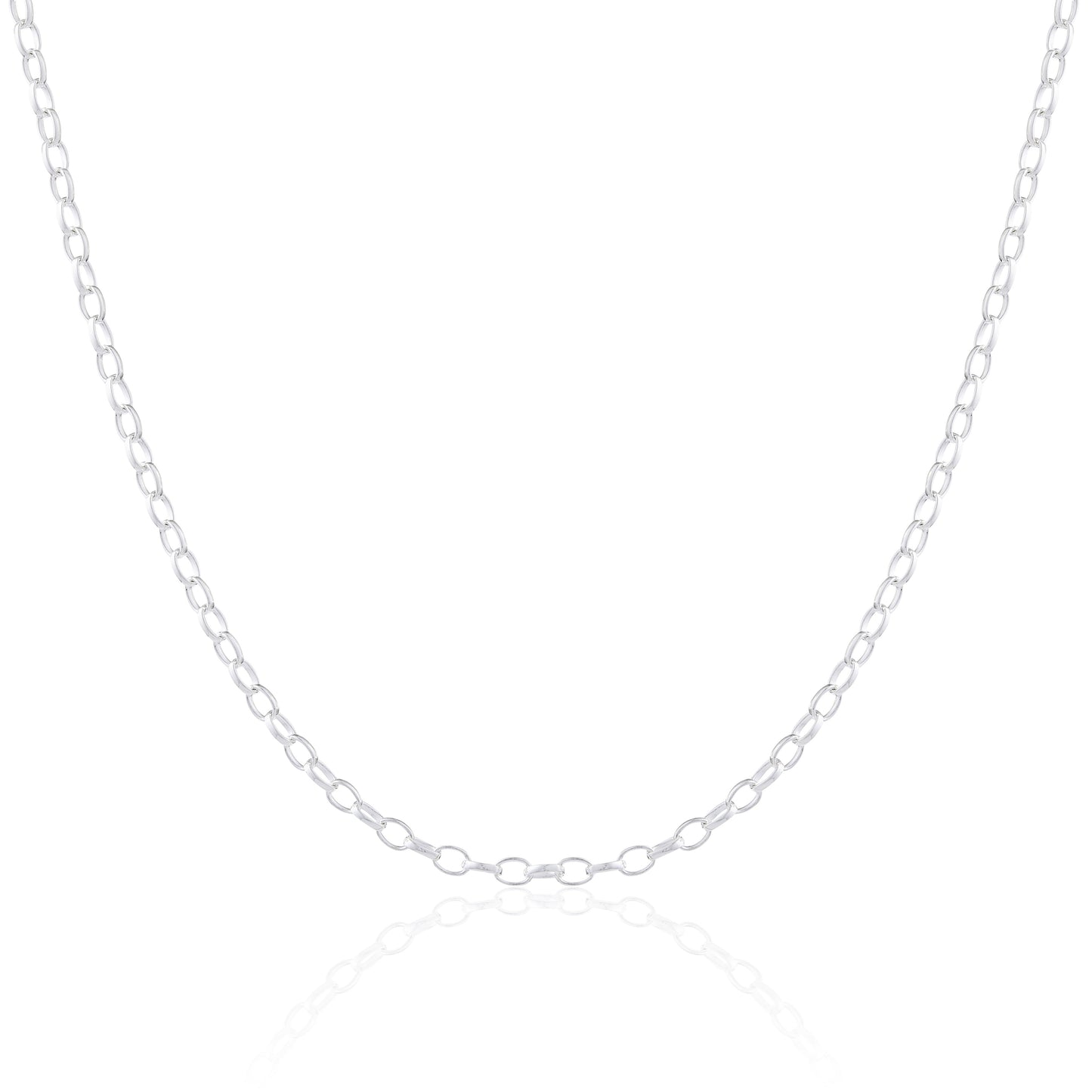 Sterling Silver Oval Belcher Chain 16 - 24 Inches