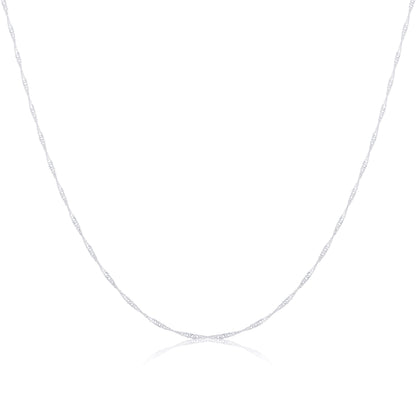 Sterling Silver Singapore Chain 16 - 24 Inches