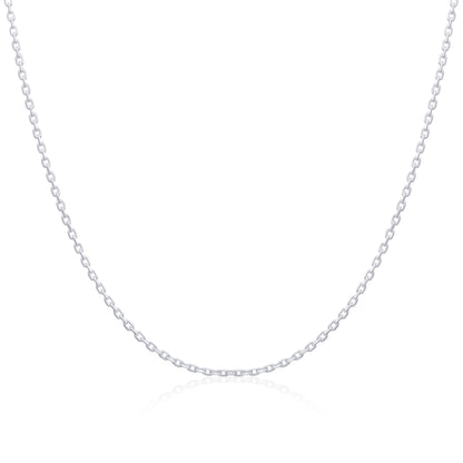Sterling Silver Diamond Cut Trace Chain 16 - 18 Inches
