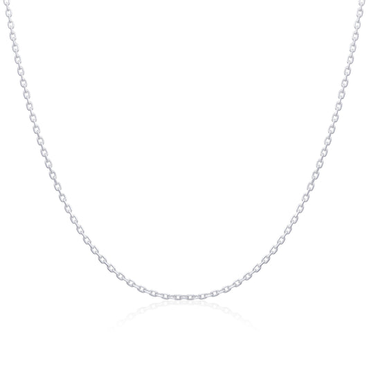 Sterling Silver Diamond Cut Trace Chain 16 - 18 Inches