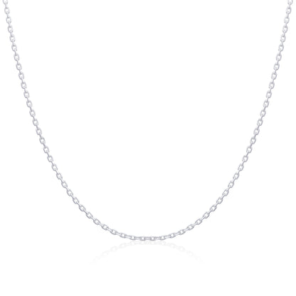 Sterling Silver Diamond Cut Trace Chain 16 - 18 Inches