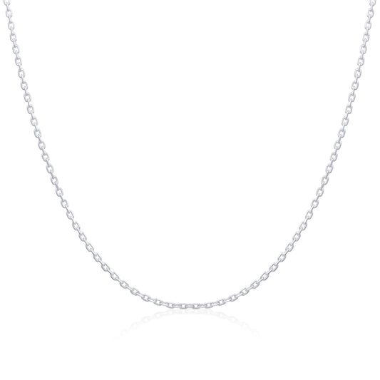 Sterling Silver Diamond Cut Trace Chain 16 - 18 Inches