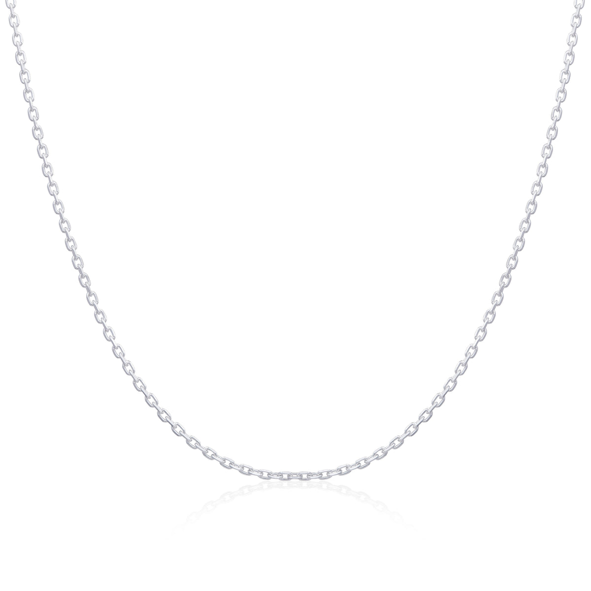 Sterling Silver Diamond Cut Trace Chain 16 - 18 Inches