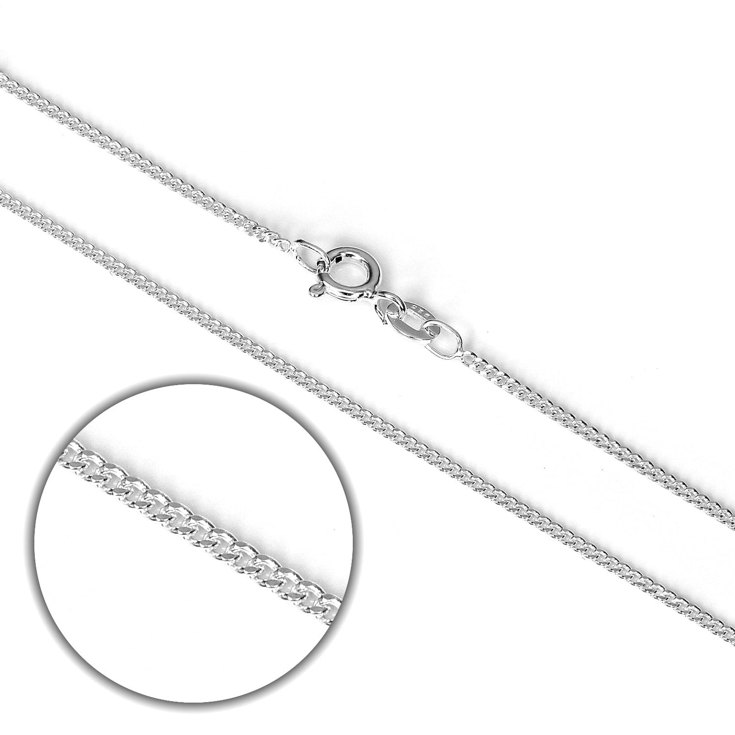 Sterling Silver Diamond Cut Curb Chain