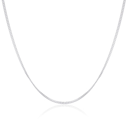 Sterling Silver Diamond Cut Curb Chain 16 - 24 Inches