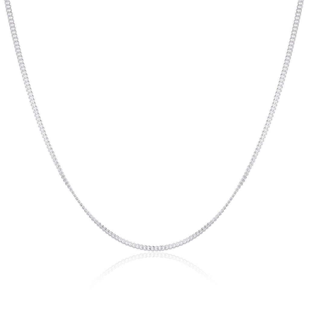 Sterling Silver Diamond Cut Curb Chain 16 - 24 Inches