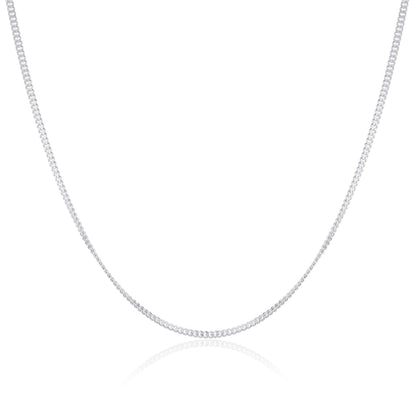 Sterling Silver Diamond Cut Curb Chain 16 - 24 Inches
